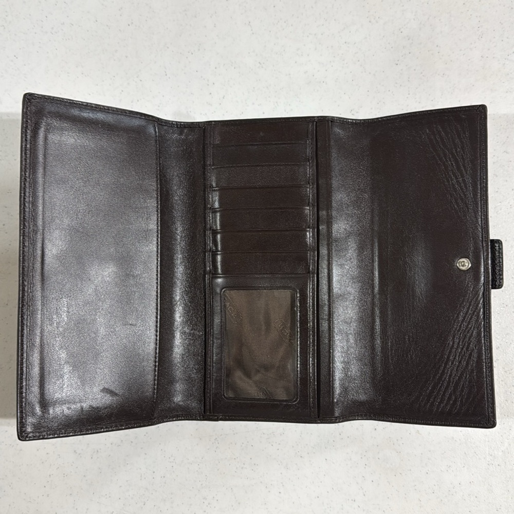 Coach Brown Monogram Wallet with Buckle Authentic - Picture 7 of 13